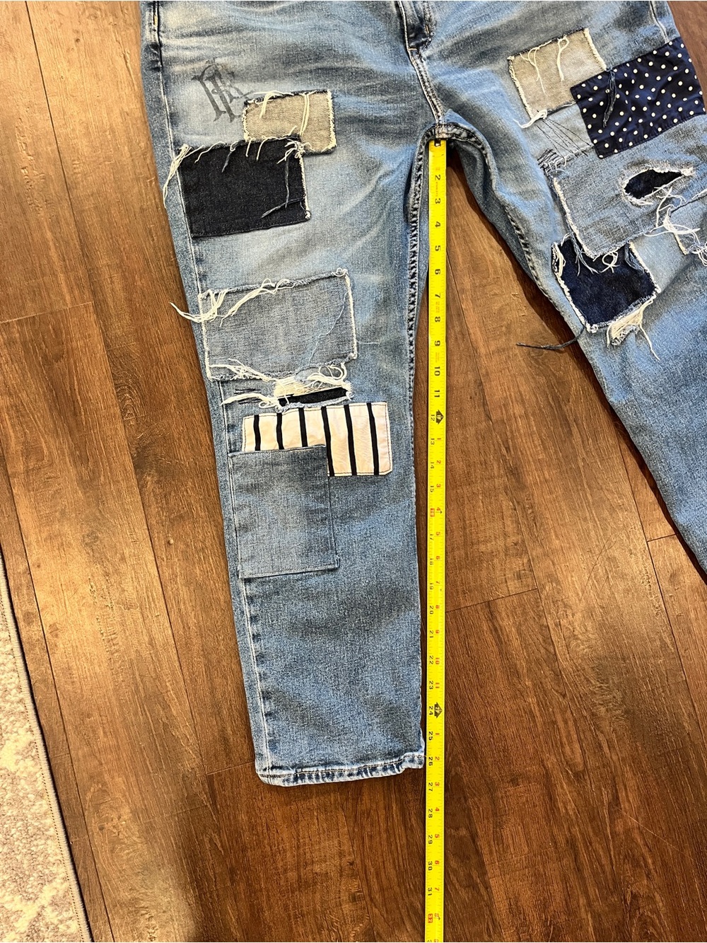 Polo Ralph Lauren Women's Patchwork Boyfriend Crop Jeans Size 16 - Picture 4 of 6